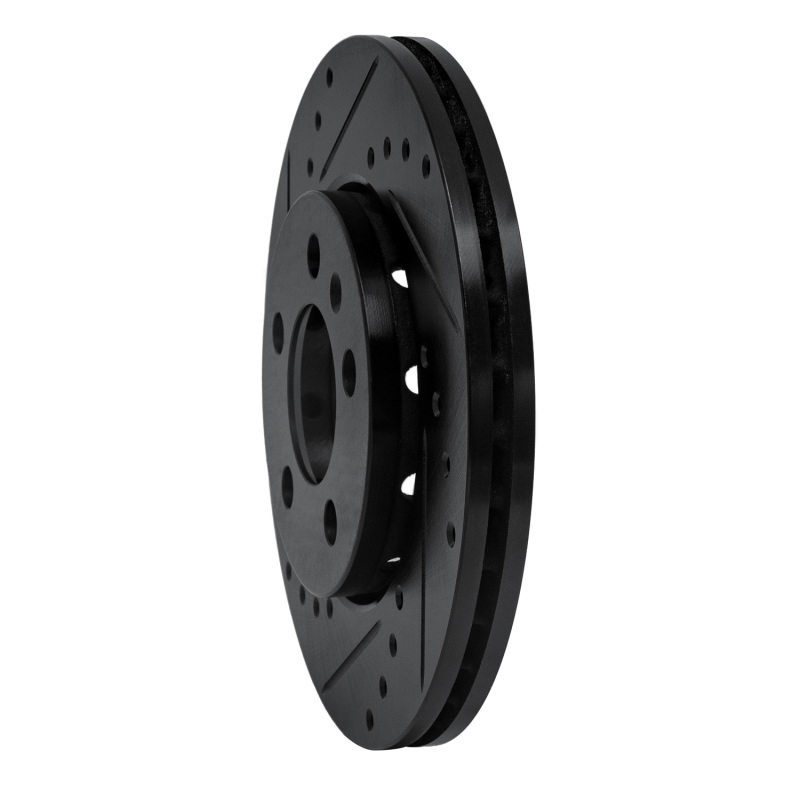 Volkswagen VENTO Brake Rotor (1) - Front Left - R1 Concepts - Drilled & Slotted - Black - `03-`18